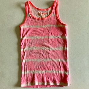 Girls size medium tank top pink and white